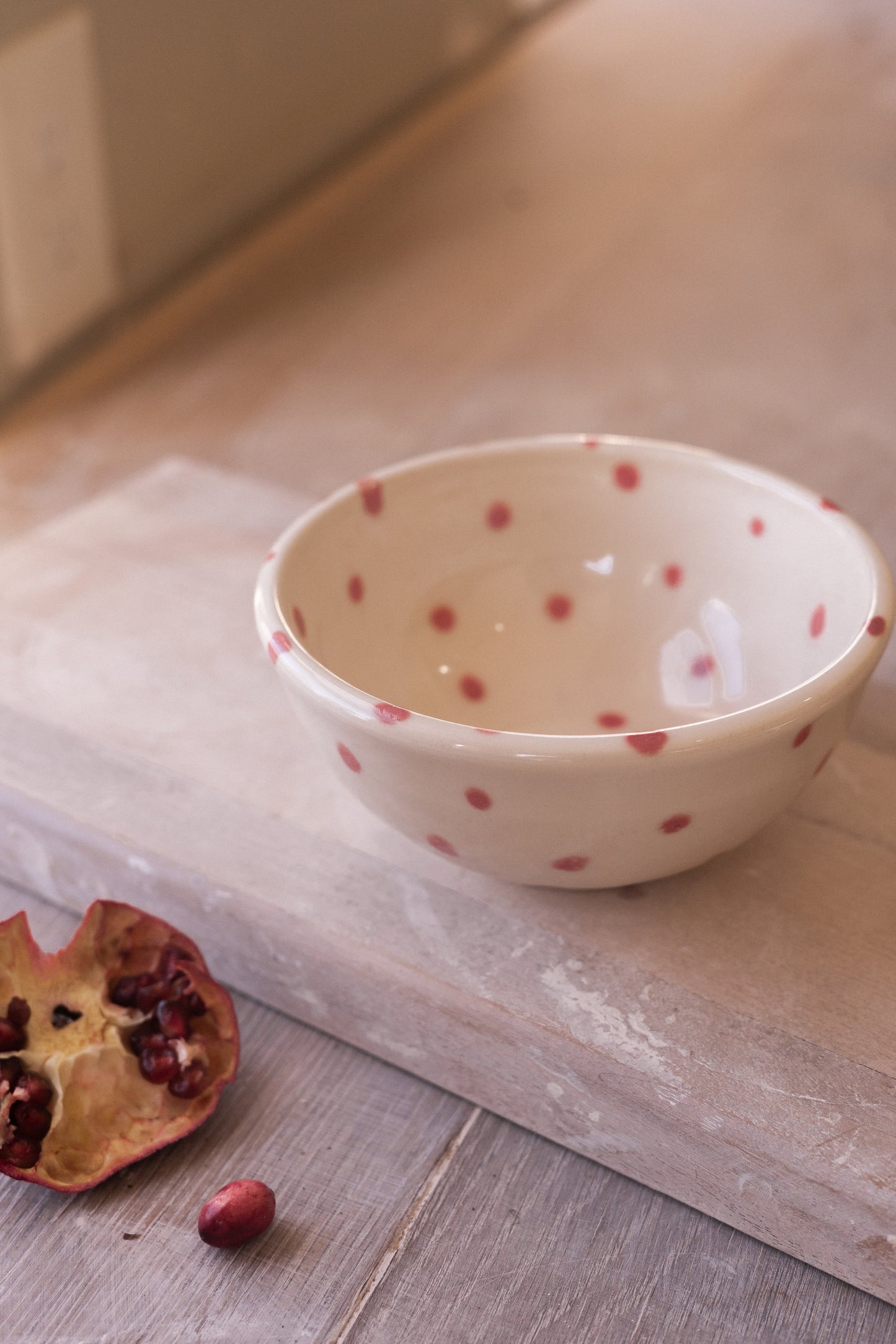 Cereal Bowl in Raspberry Dots