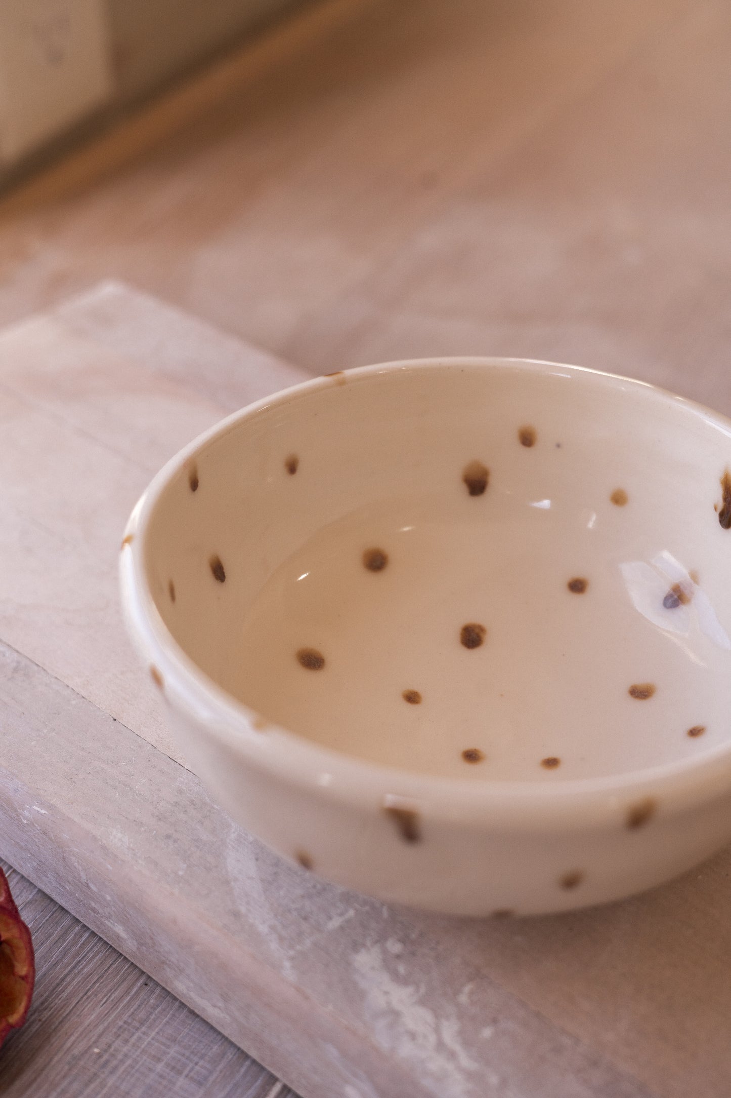 Cereal Bowl in Brown Dots