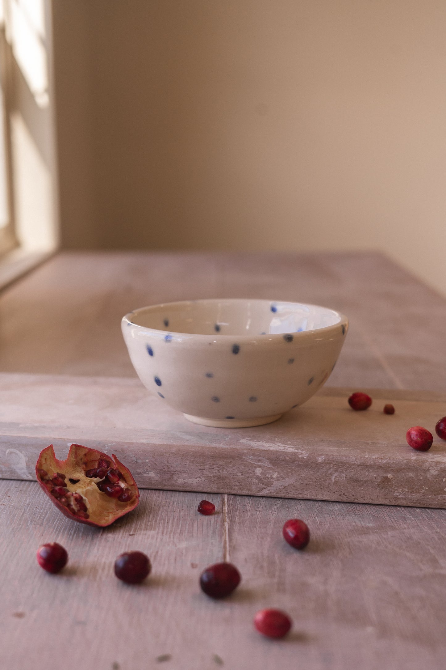 Cereal Bowl in Blue Dots