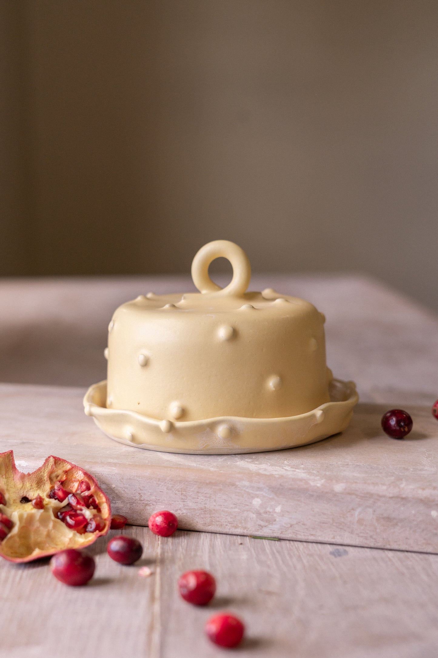 Bold Dot Butter Dish in Butter