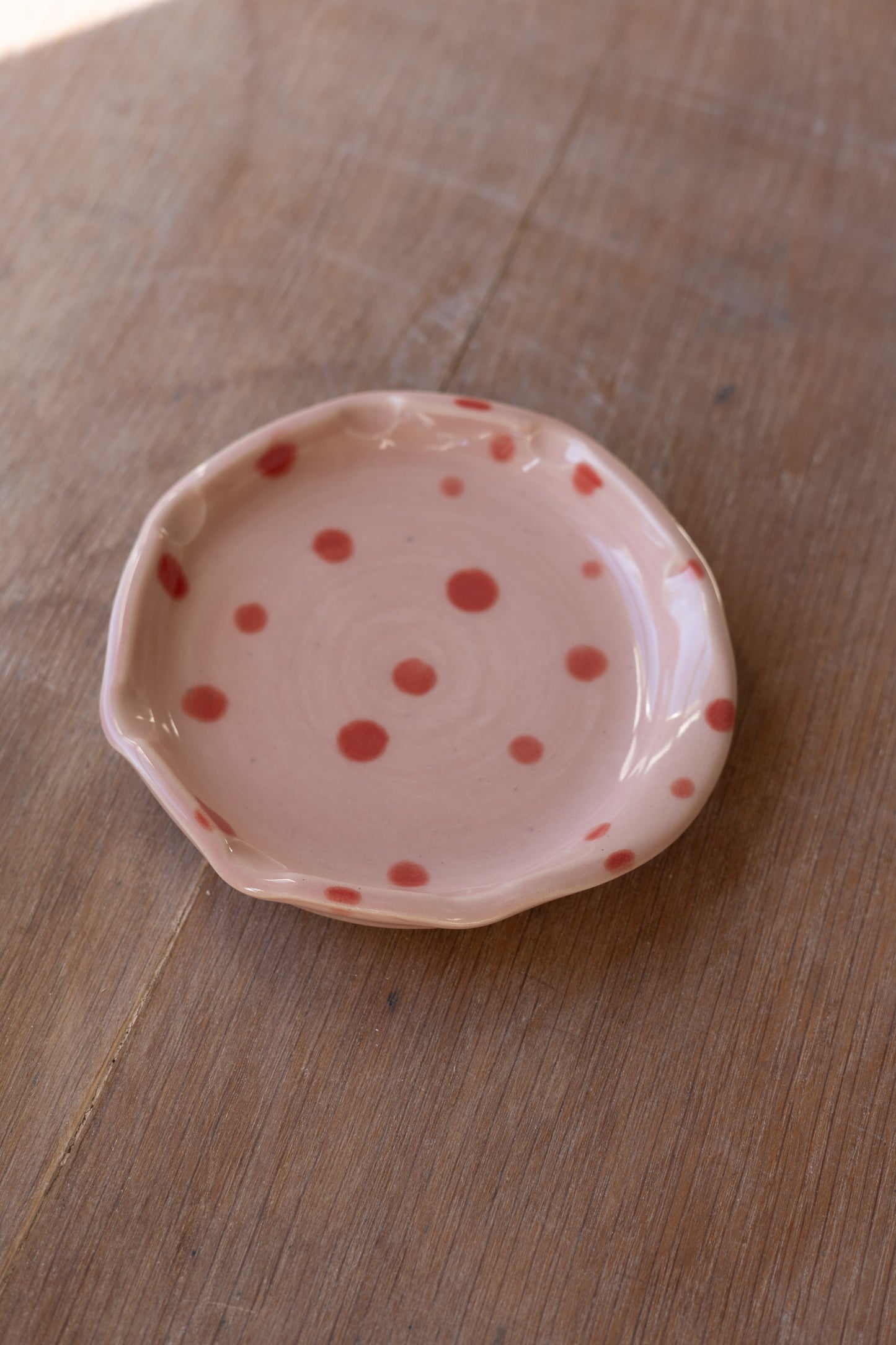 Pink Dotted Spoon Rest