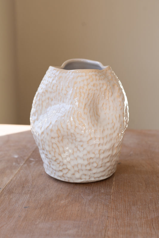 Slouchy Cream Vase