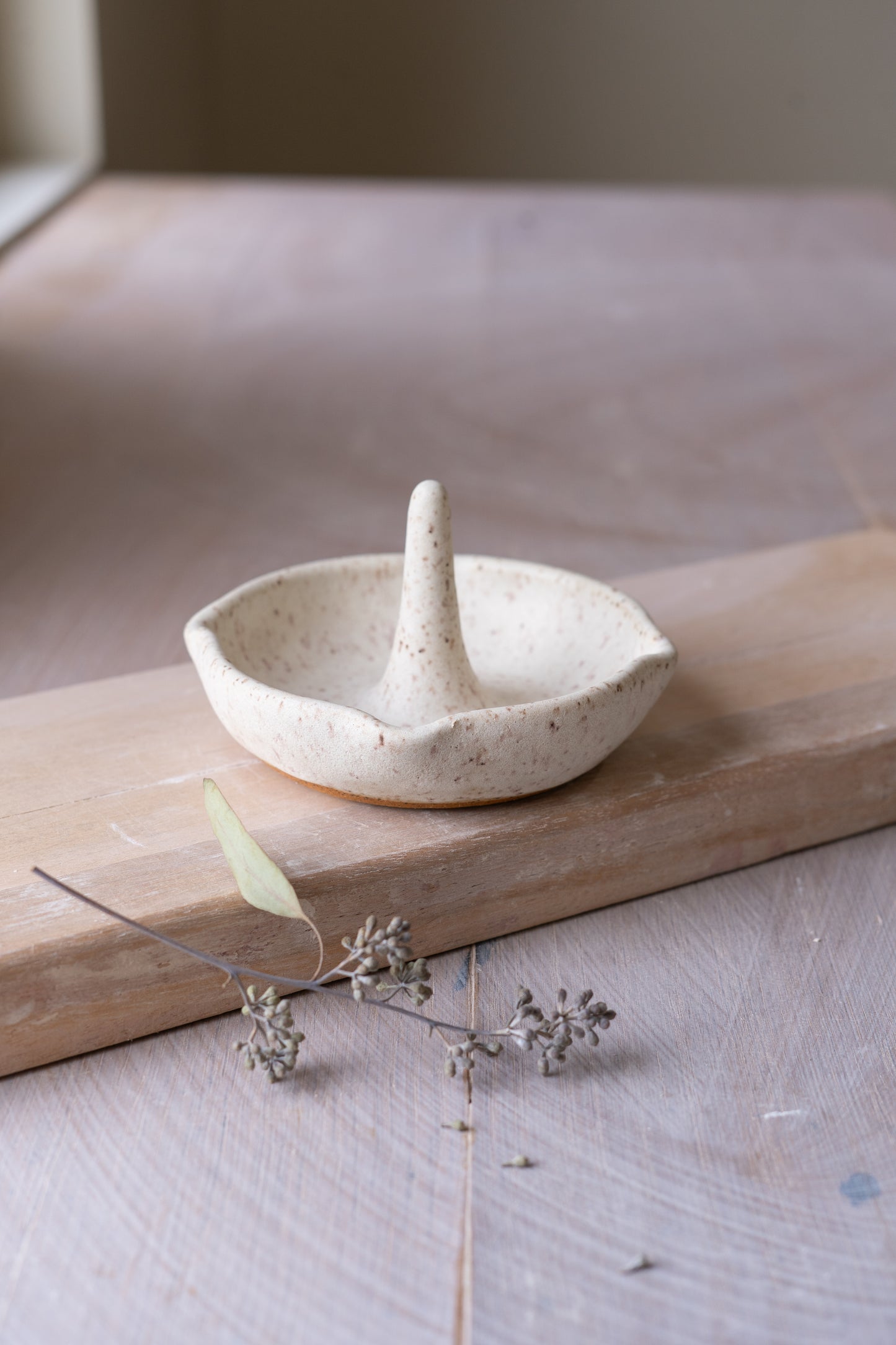 Speckled Jewelry Dish in Matte White