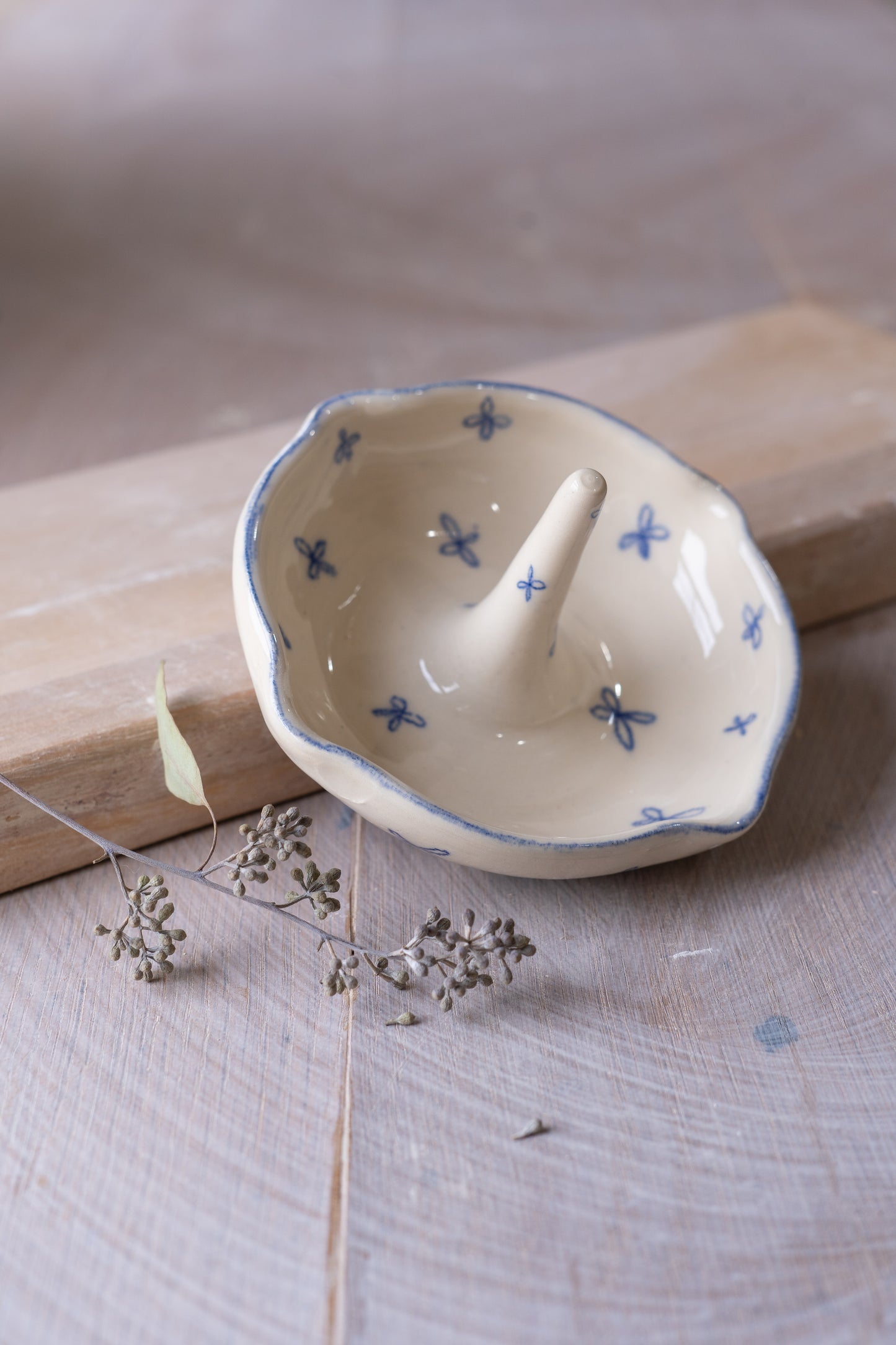 Jewelry Dish in Cobalt Ditsy Floral