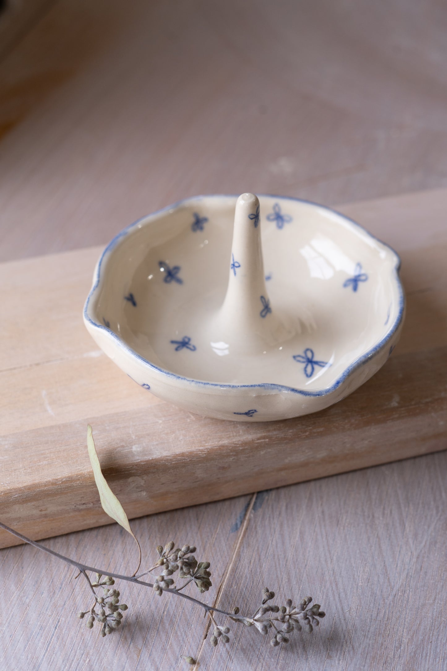 Jewelry Dish in Cobalt Ditsy Floral