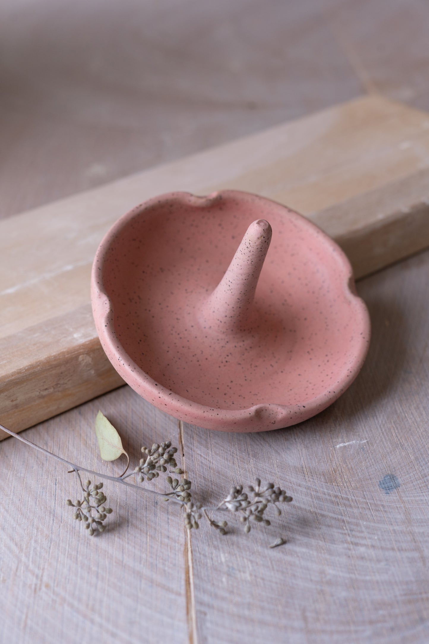 Speckled Jewelry Dish in Matte Pink