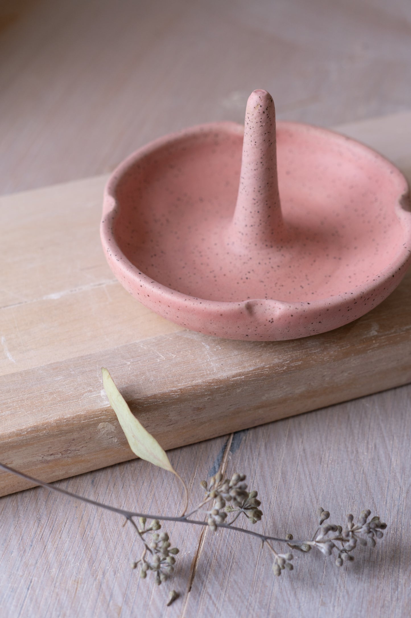 Speckled Jewelry Dish in Matte Pink