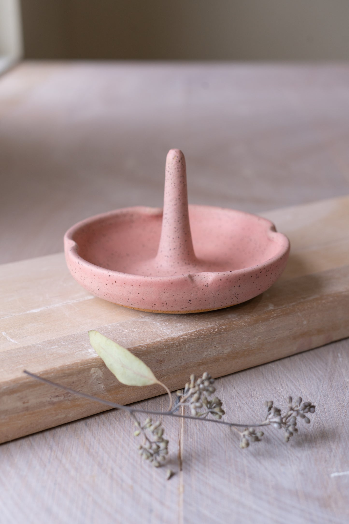 Speckled Jewelry Dish in Matte Pink