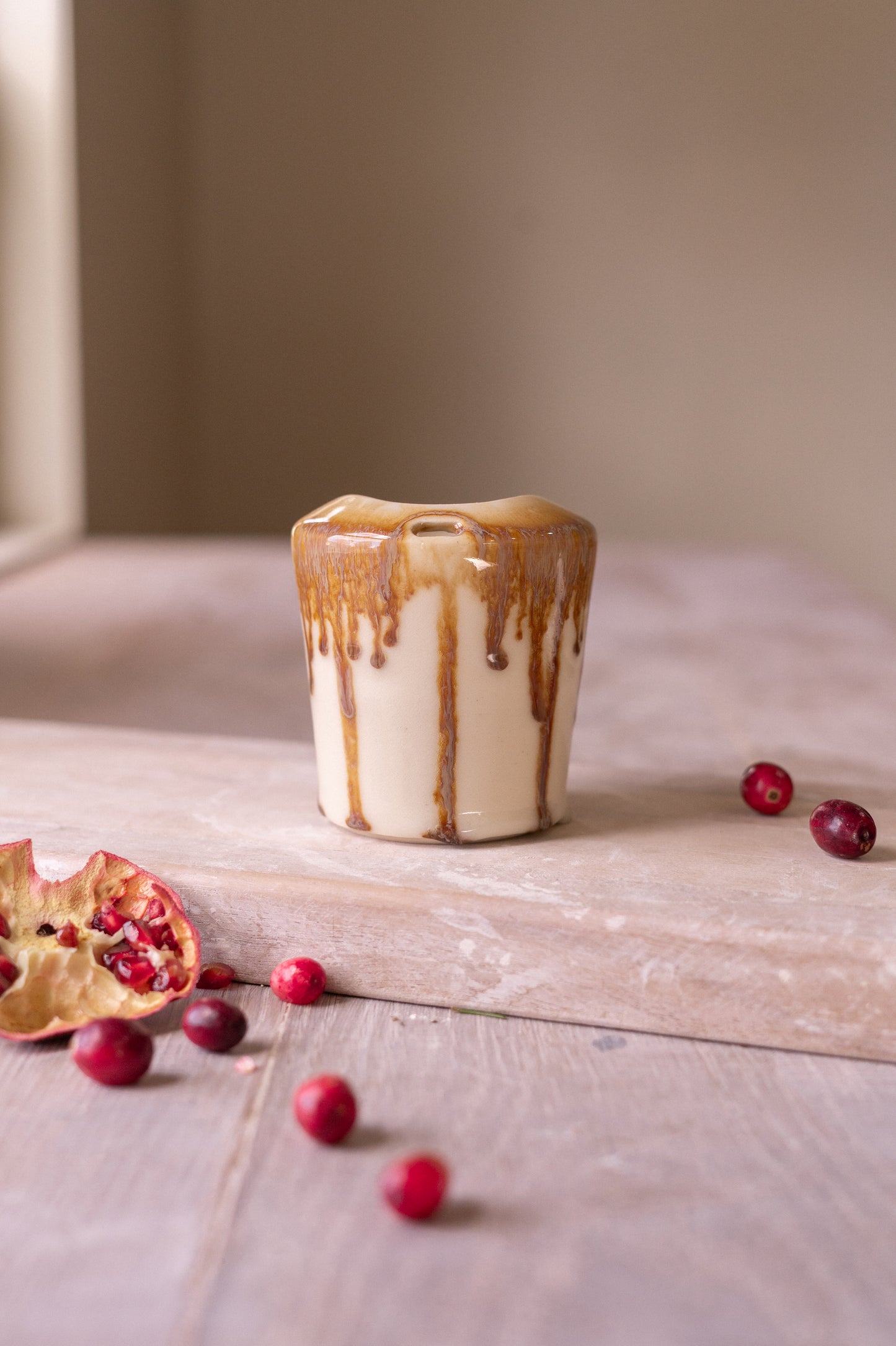 10 Oz Travel Cup in Brown Circus Stripe