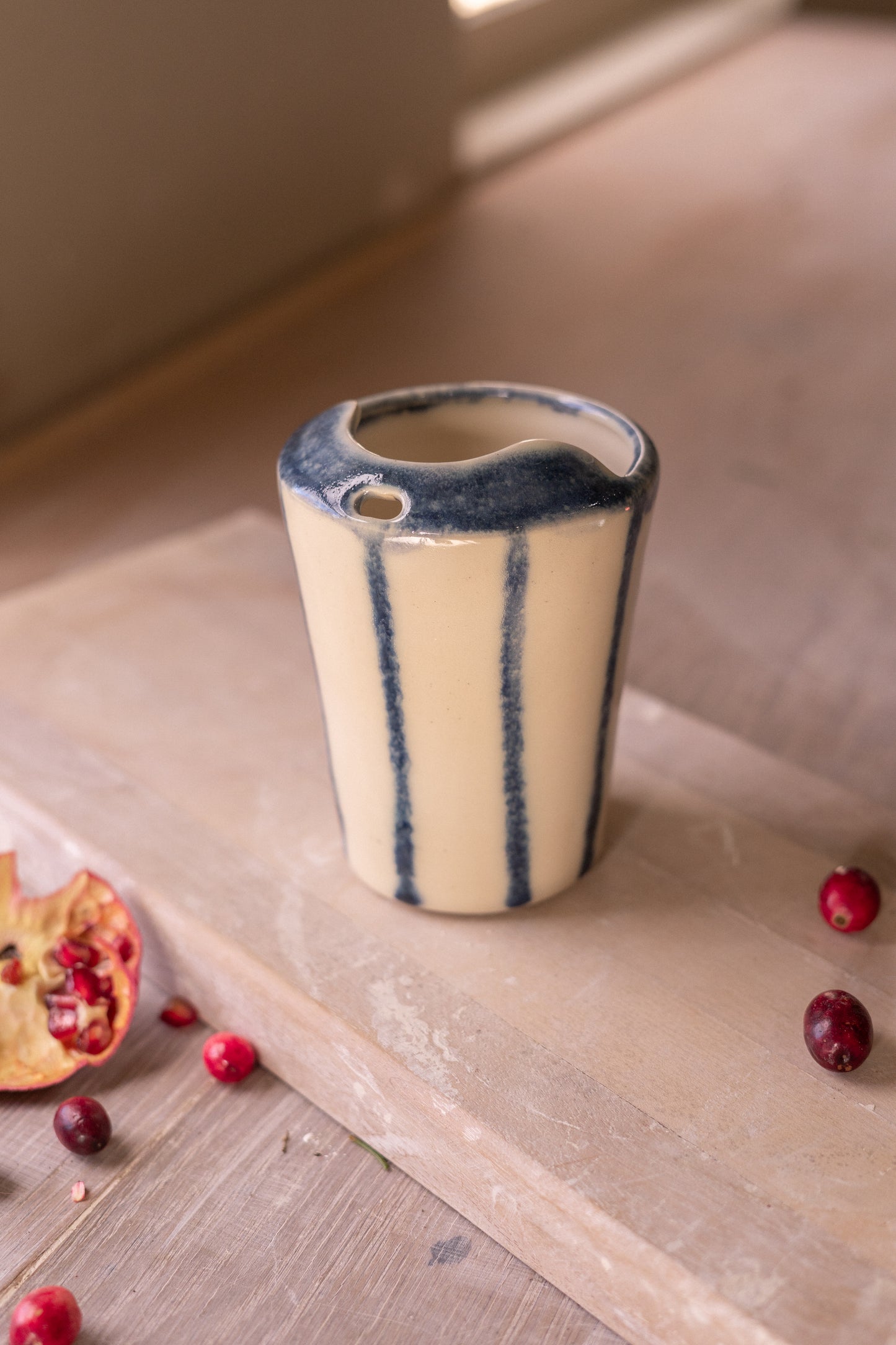 16 Oz Travel Cup in Blue Circus Stripe