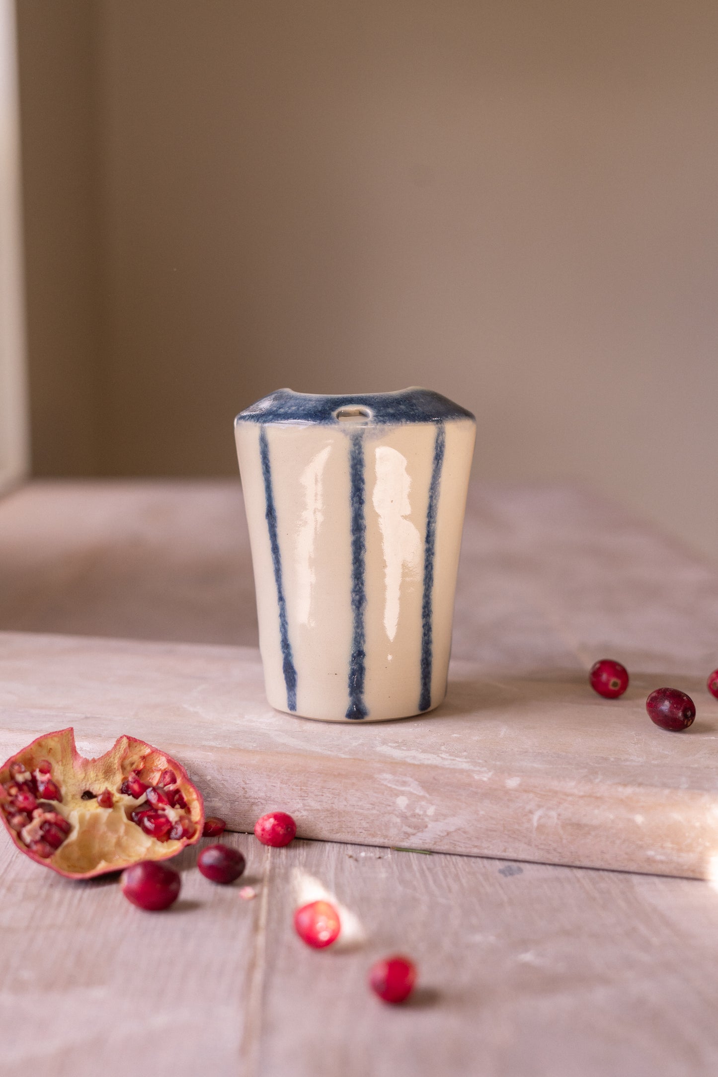 16 Oz Travel Cup in Blue Circus Stripe